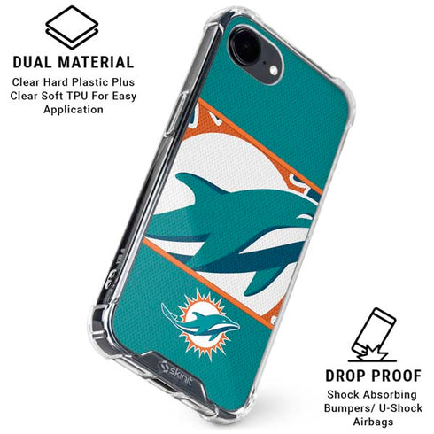 NFL Miami Dolphins Zone Block iPhone 16e Clear Case