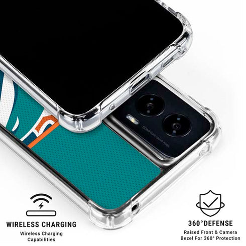 NFL Miami Dolphins Zone Block Moto G Power 5G (2024) Clear Case