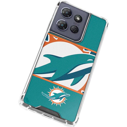 NFL Miami Dolphins Zone Block Moto G Stylus 5G (2025) Clear Case