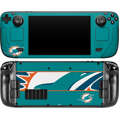 NFL Miami Dolphins Zone Block Steam Deck Handheld Gaming Computer OLED Skin