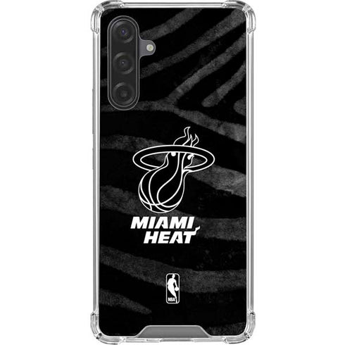 NBA Miami Heat Black Animal Print Galaxy A17 Clear Case