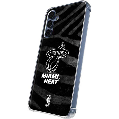 NBA Miami Heat Black Animal Print Galaxy A35 5G Clear Case