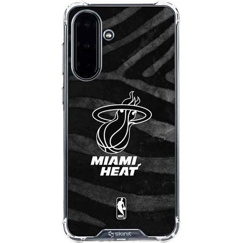 NBA Miami Heat Black Animal Print Galaxy A36 5G Clear Case