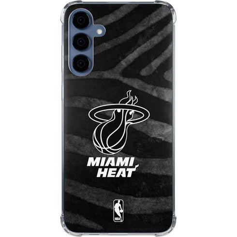 NBA Miami Heat Black Animal Print Galaxy A55 5G Clear Case
