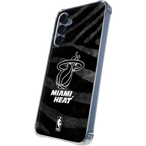 NBA Miami Heat Black Animal Print Galaxy A55 5G Clear Case