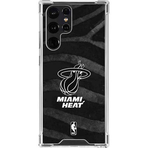 NBA Miami Heat Black Animal Print Galaxy S23 Ultra Clear Case