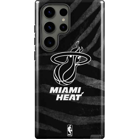 NBA Miami Heat Black Animal Print Galaxy S23 Ultra Pro Case