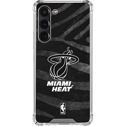 NBA Miami Heat Black Animal Print Galaxy S24 FE Clear Case