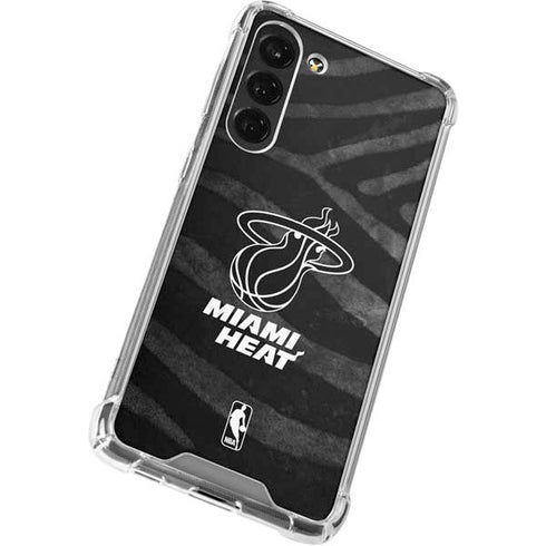 NBA Miami Heat Black Animal Print Galaxy S24 FE Clear Case