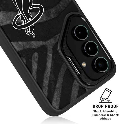 NBA Miami Heat Black Animal Print Galaxy S25 Kickstand Case