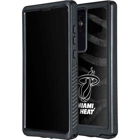 NBA Miami Heat Black Animal Print Galaxy S24 Ultra Waterproof Case