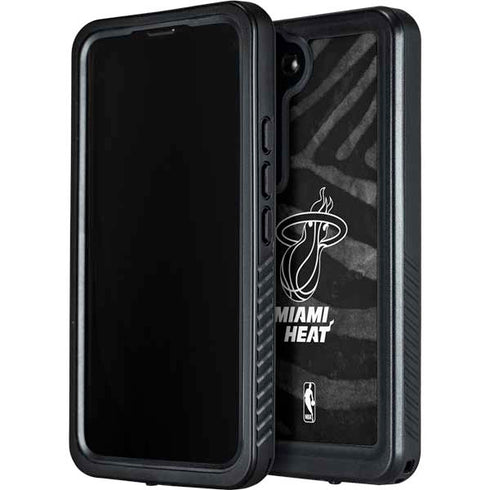 NBA Miami Heat Black Animal Print Galaxy S24 Waterproof Case