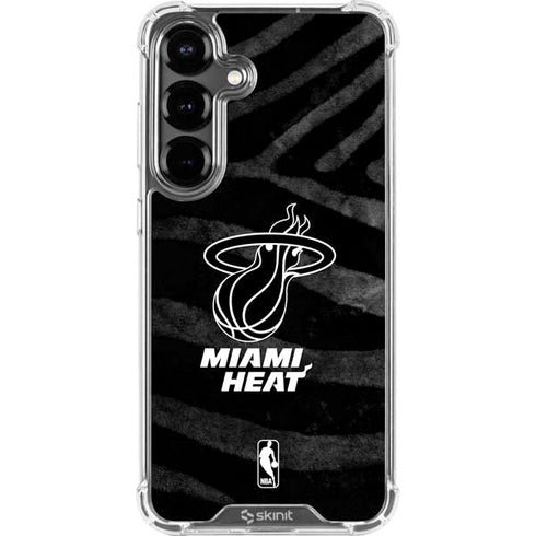 NBA Miami Heat Black Animal Print Galaxy S26 Clear Case