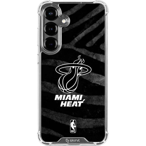 NBA Miami Heat Black Animal Print Galaxy S26 Plus Clear Case