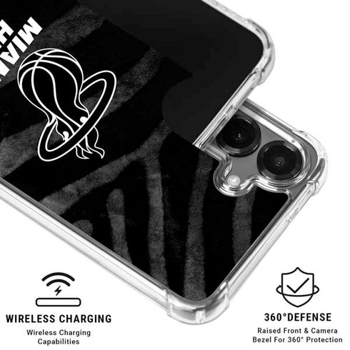 NBA Miami Heat Black Animal Print Galaxy S26 Plus Clear Case