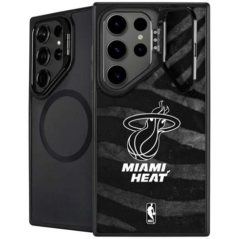 NBA Miami Heat Black Animal Print Galaxy S26 Ultra Kickstand Case
