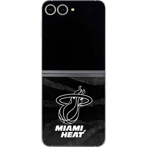 NBA Miami Heat Black Animal Print Galaxy Z Flip6 Skin