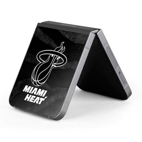 NBA Miami Heat Black Animal Print Galaxy Z Flip6 Skin