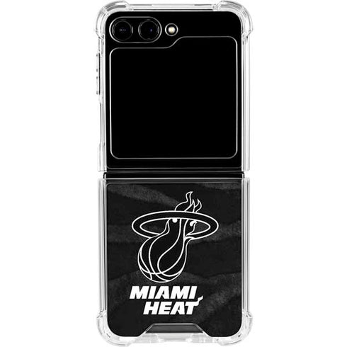 NBA Miami Heat Black Animal Print Galaxy Z Flip6 Clear Case