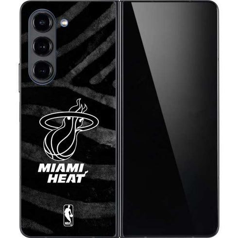 NBA Miami Heat Black Animal Print Galaxy Z Fold5 5G Skin