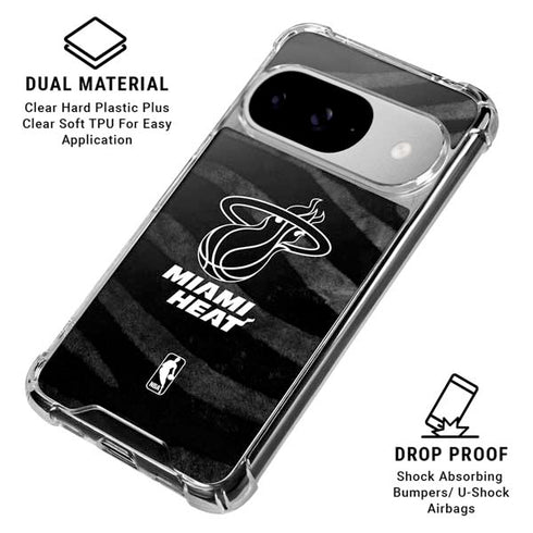NBA Miami Heat Black Animal Print Google Pixel 10 Clear Case