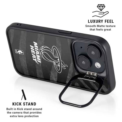 NBA Miami Heat Black Animal Print iPhone 14 Plus Kickstand Case