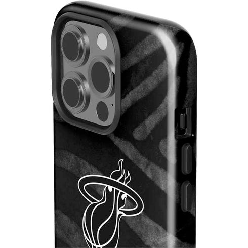 NBA Miami Heat Black Animal Print iPhone 15 Pro Impact Case