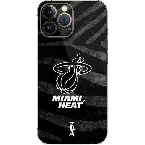 NBA Miami Heat Black Animal Print iPhone 15 Pro Max Skin