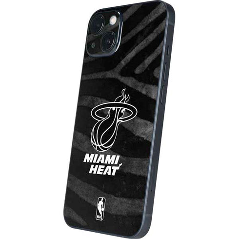 NBA Miami Heat Black Animal Print iPhone 15 Skin