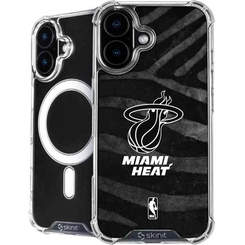 NBA Miami Heat Black Animal Print iPhone 16 MagSafe Case