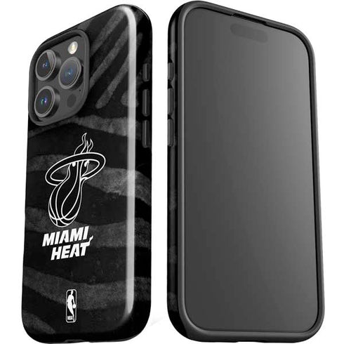 NBA Miami Heat Black Animal Print iPhone 16 Pro Max Impact Case