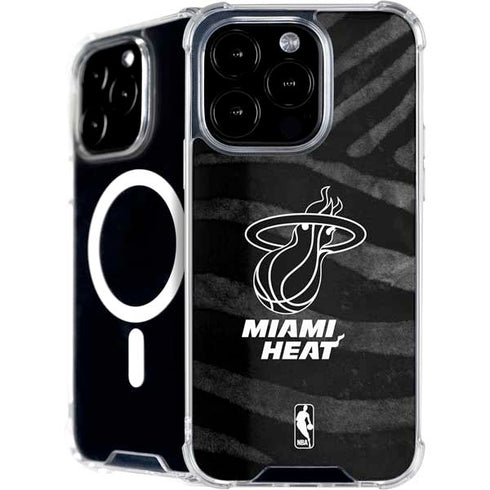 NBA Miami Heat Black Animal Print iPhone 16 Pro Max MagSafe Case