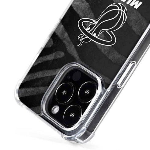 NBA Miami Heat Black Animal Print iPhone 16 Pro Max MagSafe Case