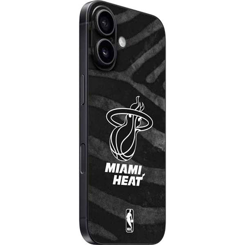 NBA Miami Heat Black Animal Print iPhone 16 Skin