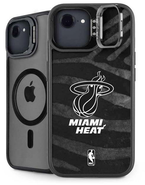 NBA Miami Heat Black Animal Print iPhone 16e Kickstand Case