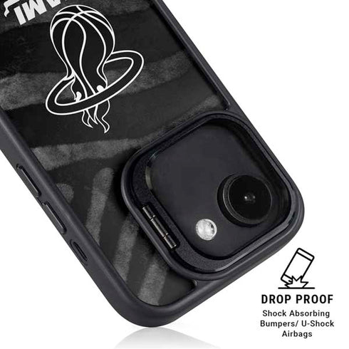 NBA Miami Heat Black Animal Print iPhone 16e Kickstand Case