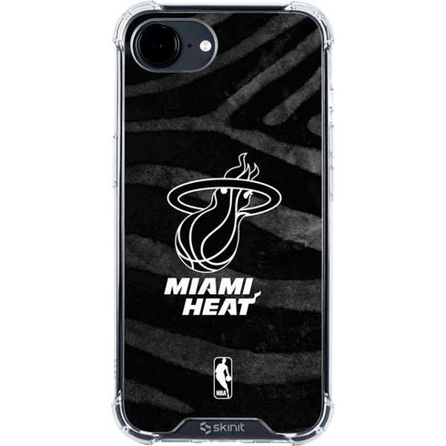 NBA Miami Heat Black Animal Print iPhone 16e Clear Case