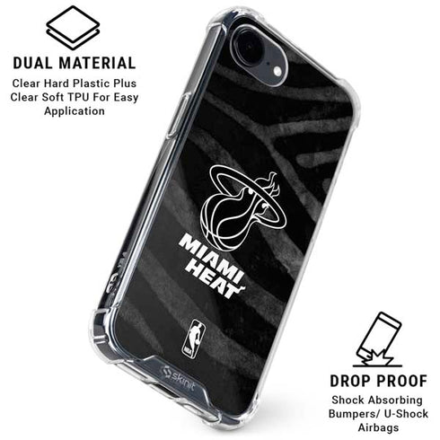 NBA Miami Heat Black Animal Print iPhone 16e Clear Case