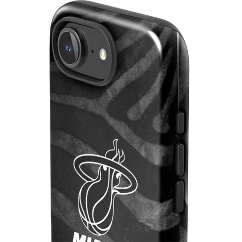 NBA Miami Heat Black Animal Print iPhone 16e Impact Case