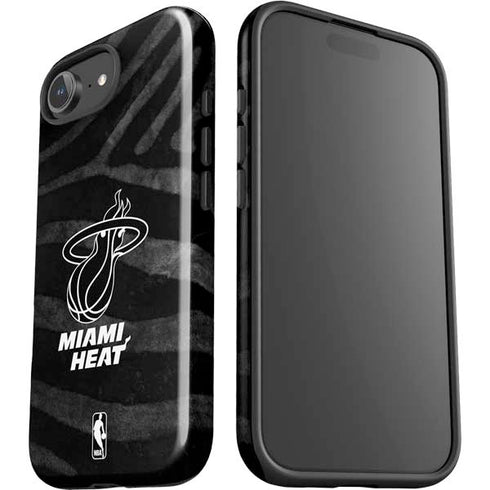 NBA Miami Heat Black Animal Print iPhone 16e Impact Case