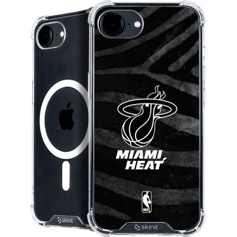 NBA Miami Heat Black Animal Print iPhone 16e MagSafe Case