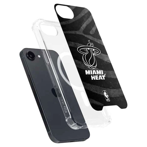 NBA Miami Heat Black Animal Print iPhone 16e MagSafe Case