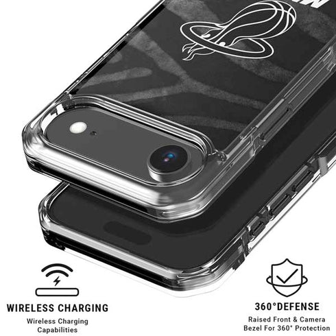 NBA Miami Heat Black Animal Print iPhone 17 Air Clear Case