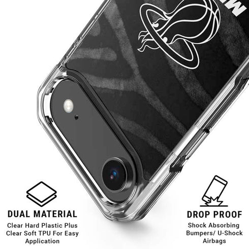 NBA Miami Heat Black Animal Print iPhone 17 Air Clear Case