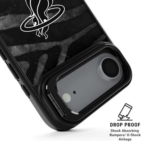 NBA Miami Heat Black Animal Print iPhone 17 Air Kickstand Case