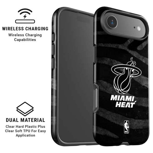 NBA Miami Heat Black Animal Print iPhone 17 Air Magsafe Impact Case