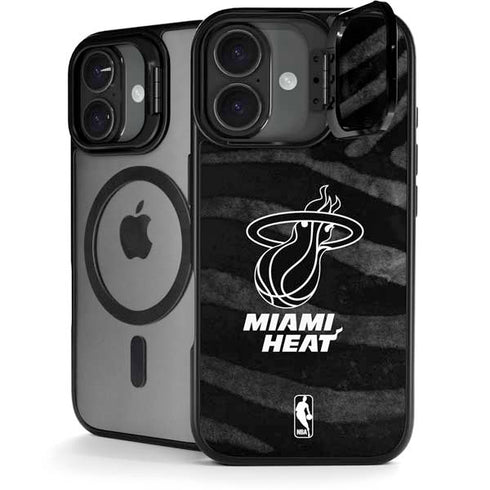 NBA Miami Heat Black Animal Print iPhone 17 Kickstand Case