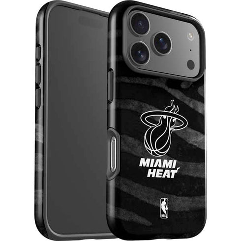 NBA Miami Heat Black Animal Print iPhone 17 Pro Impact Case