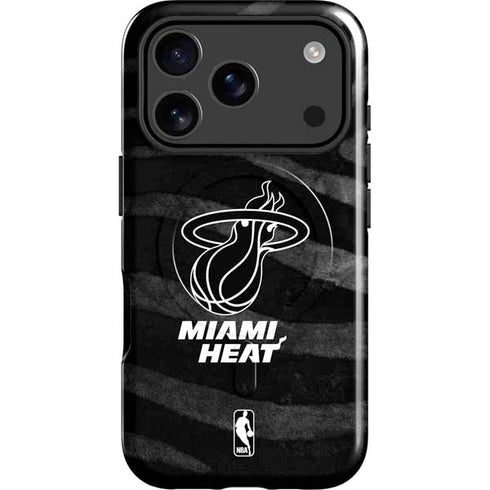 NBA Miami Heat Black Animal Print iPhone 17 Pro Magsafe Impact Case