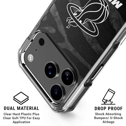 NBA Miami Heat Black Animal Print iPhone 18 Pro Clear Case